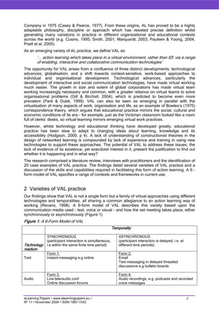 Virtual action learning: What’s going on?