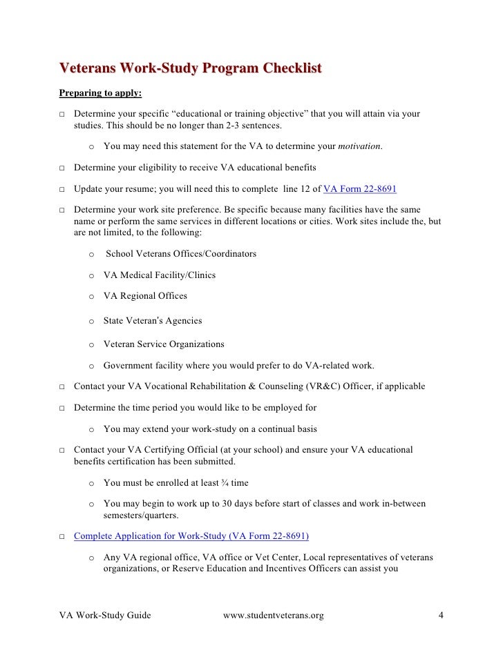 resume for work study