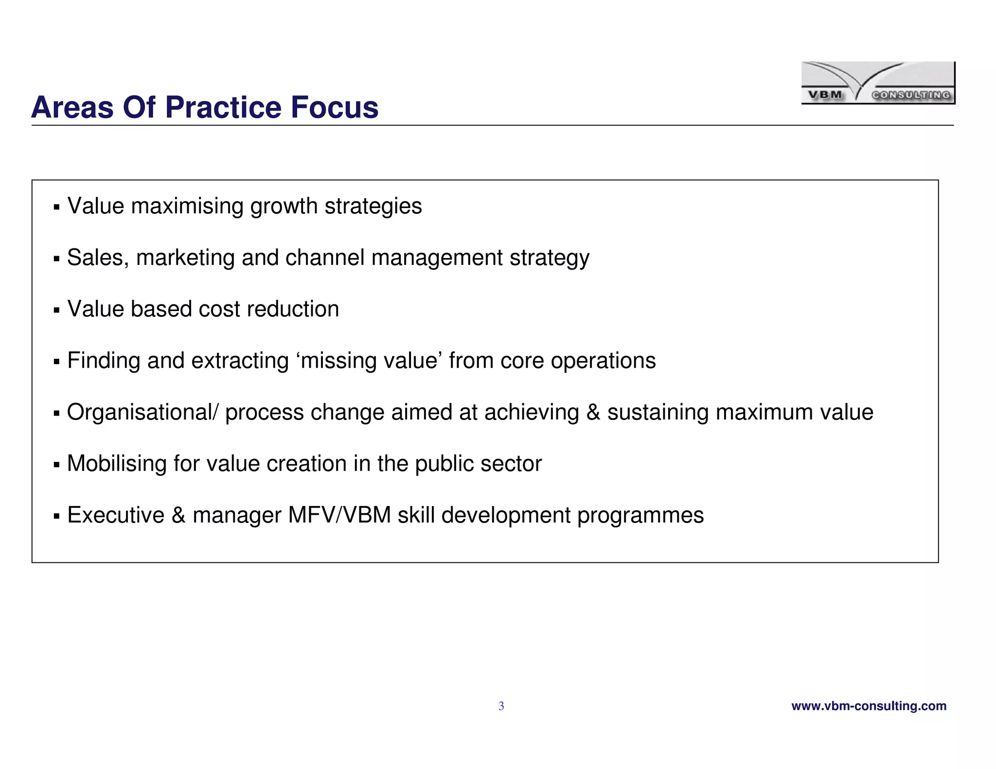 Vbmc Practice Overview January 2009