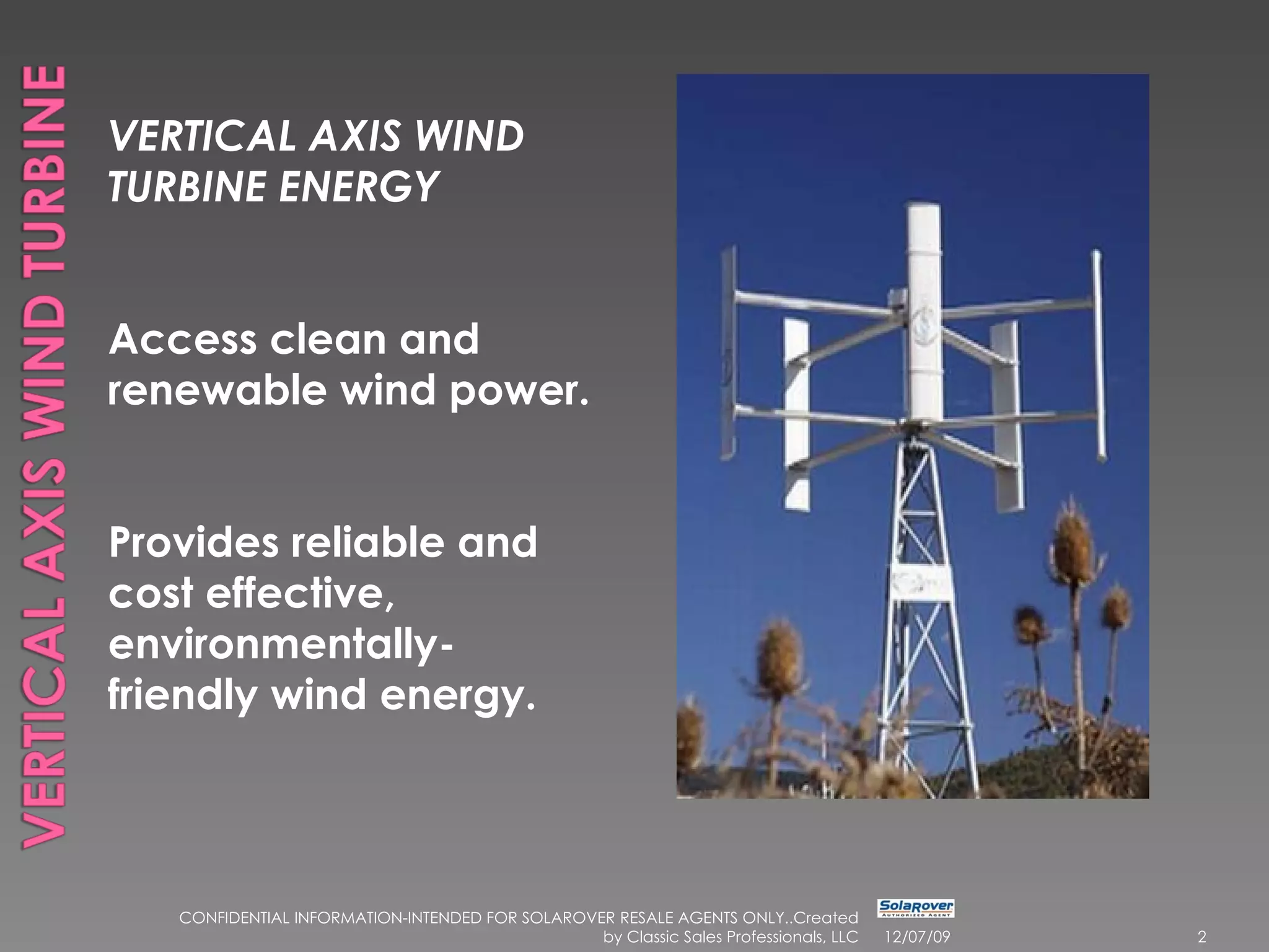 Vertical Wind Turbine Generator Presentation | PPT