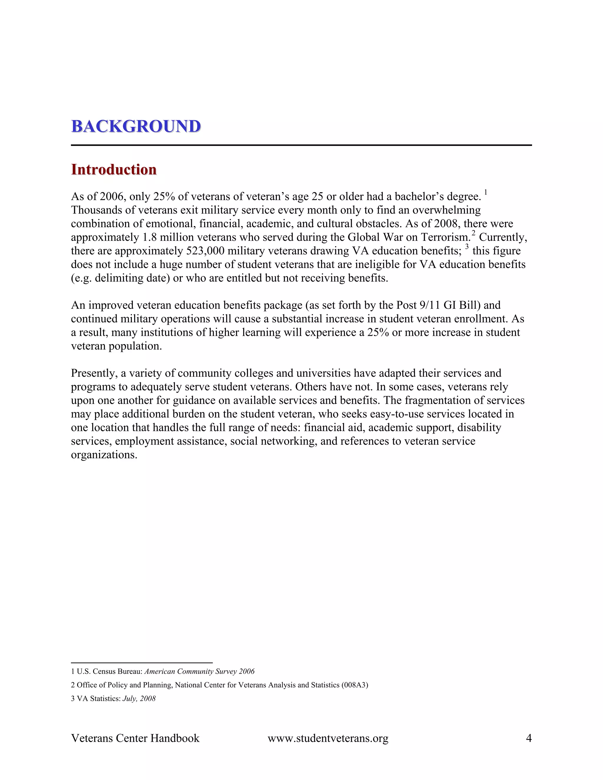 Veterans Center Handbook