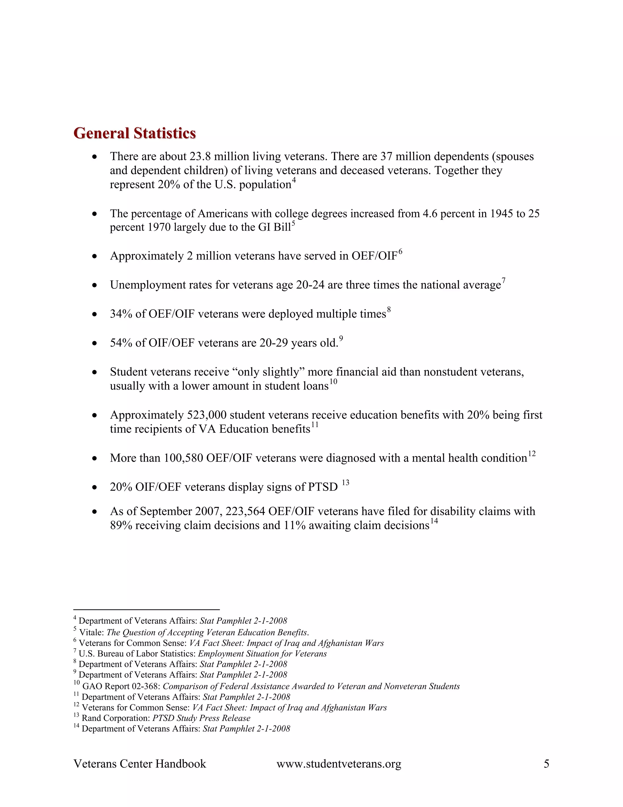 Veterans Center Handbook