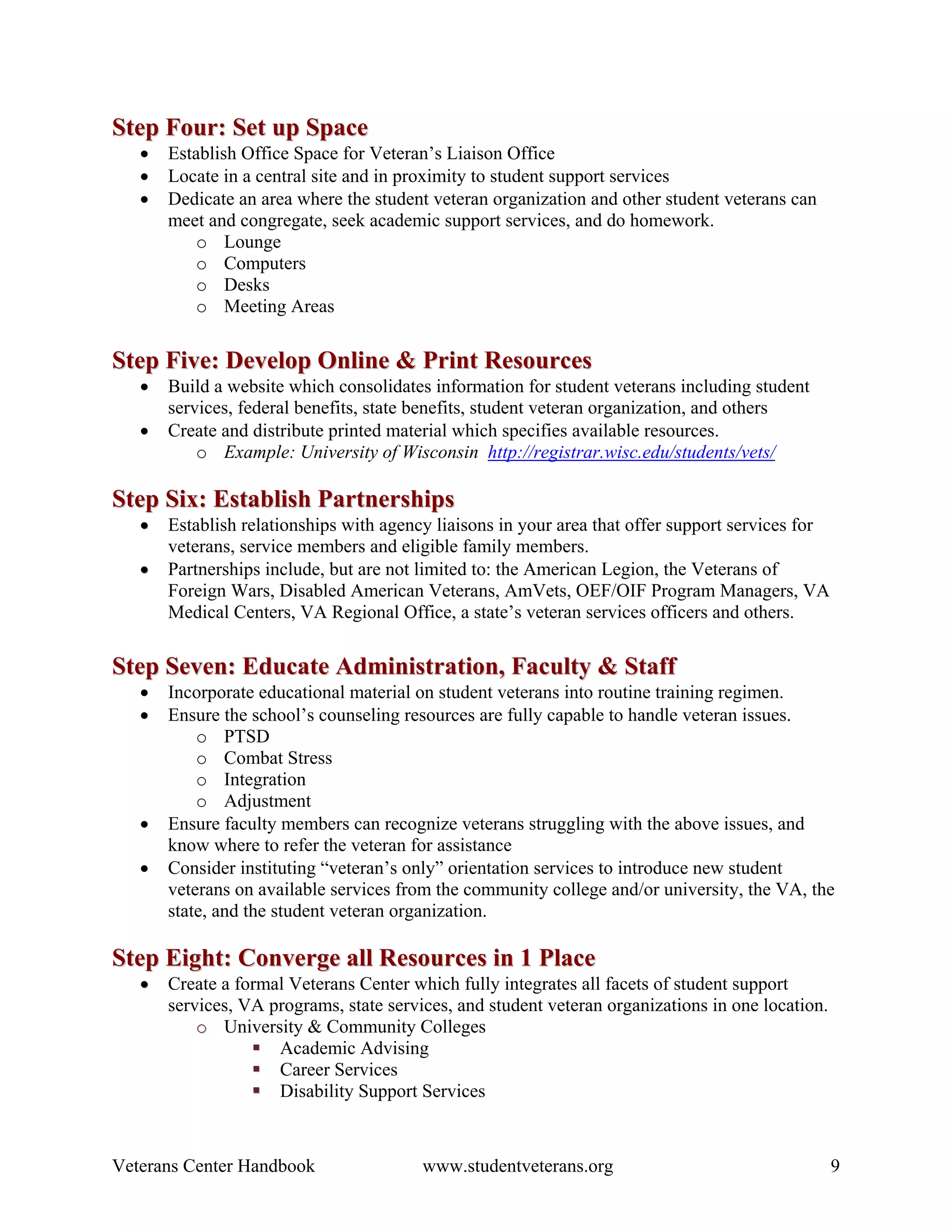 Veterans Center Handbook