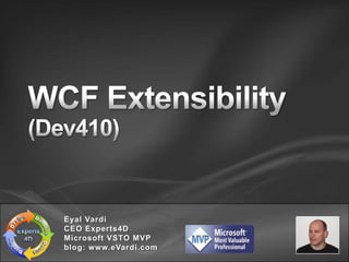Eyal Vardi
CEO Experts4D
Microsoft VSTO MVP
blog: www.eVardi.com
 