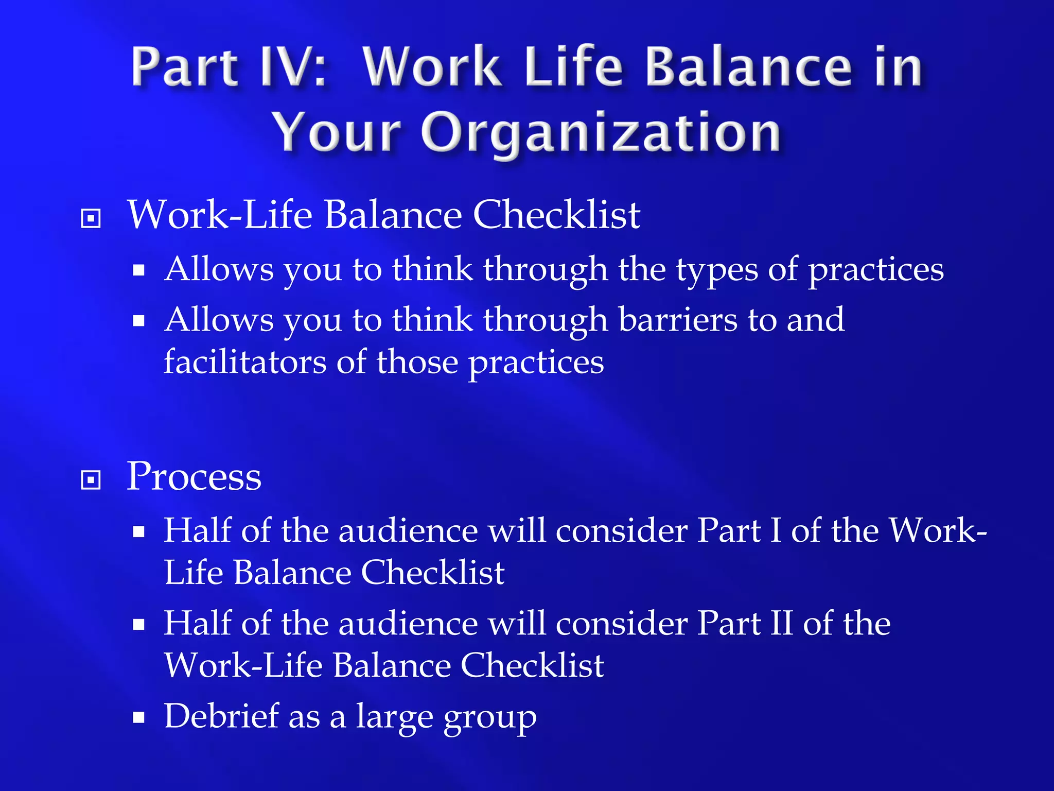 Work-Life Balance Presentation