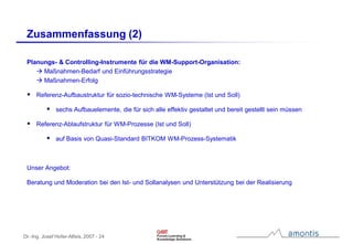 Instrumente für Strategie, Umsetzung und Controlling im Wissensmanagement