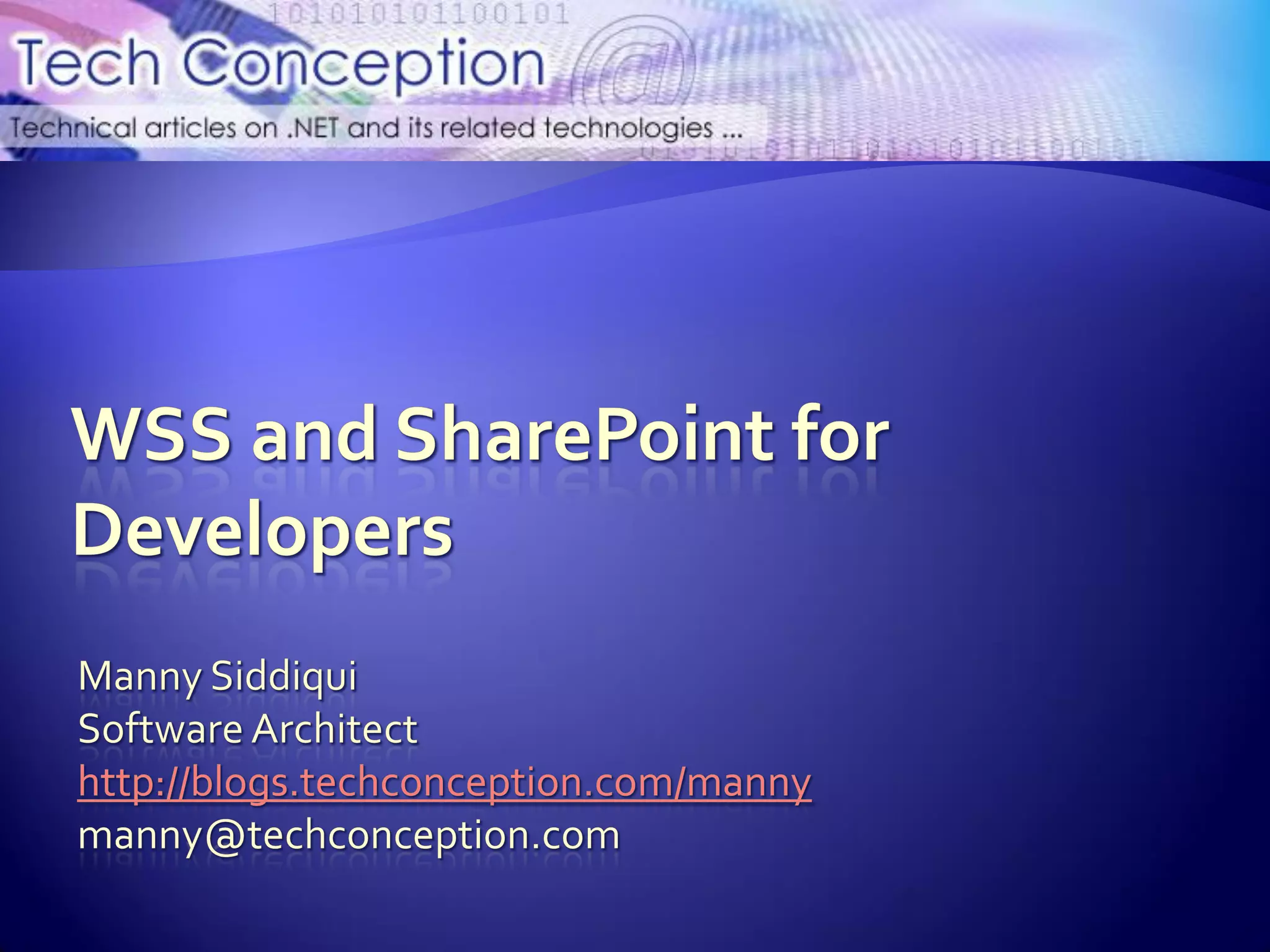 WSS And Share Point For Developers