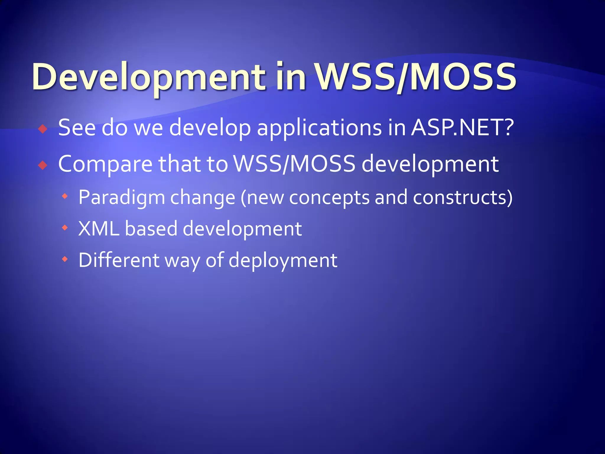 WSS And Share Point For Developers