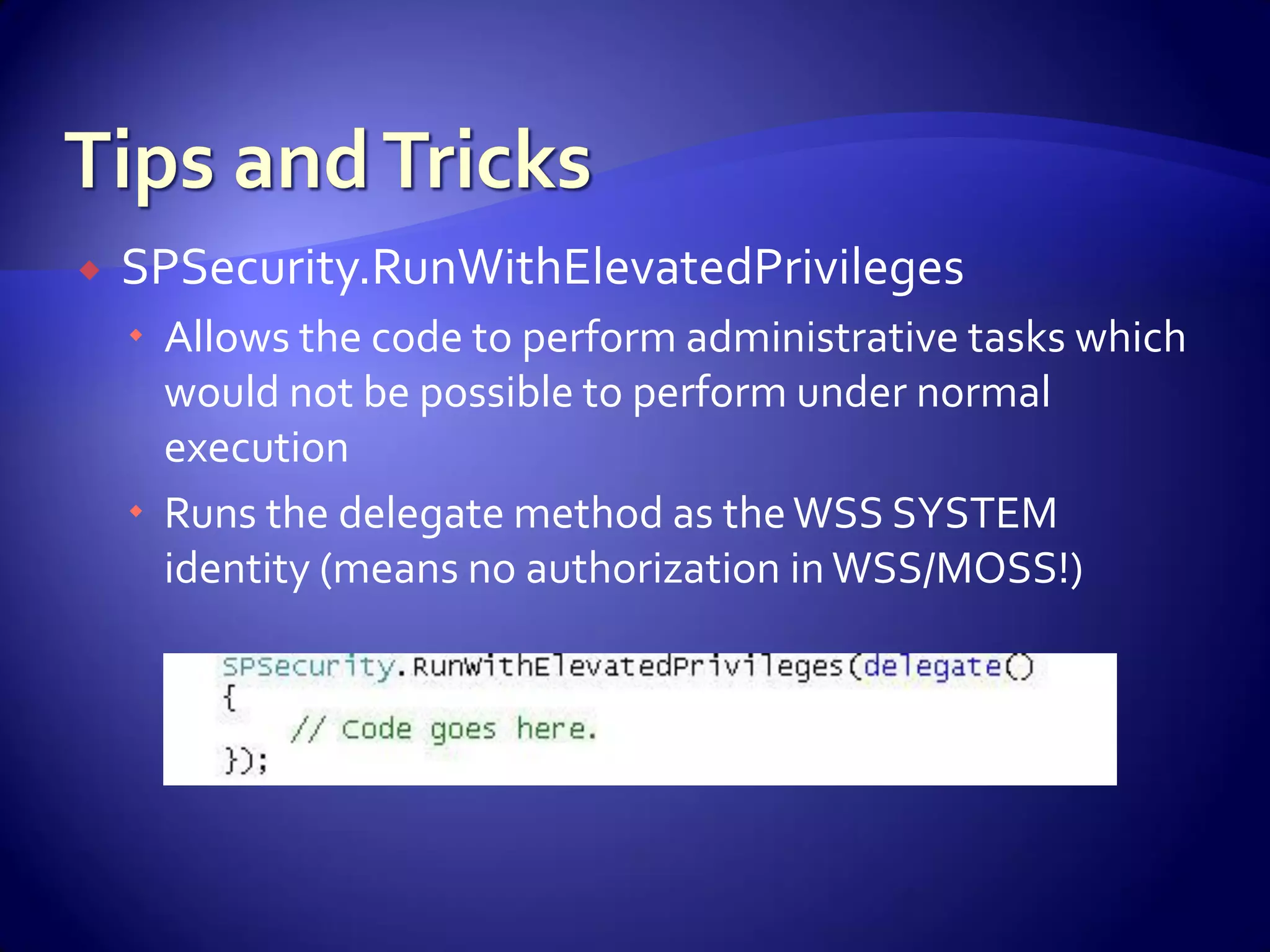 WSS And Share Point For Developers