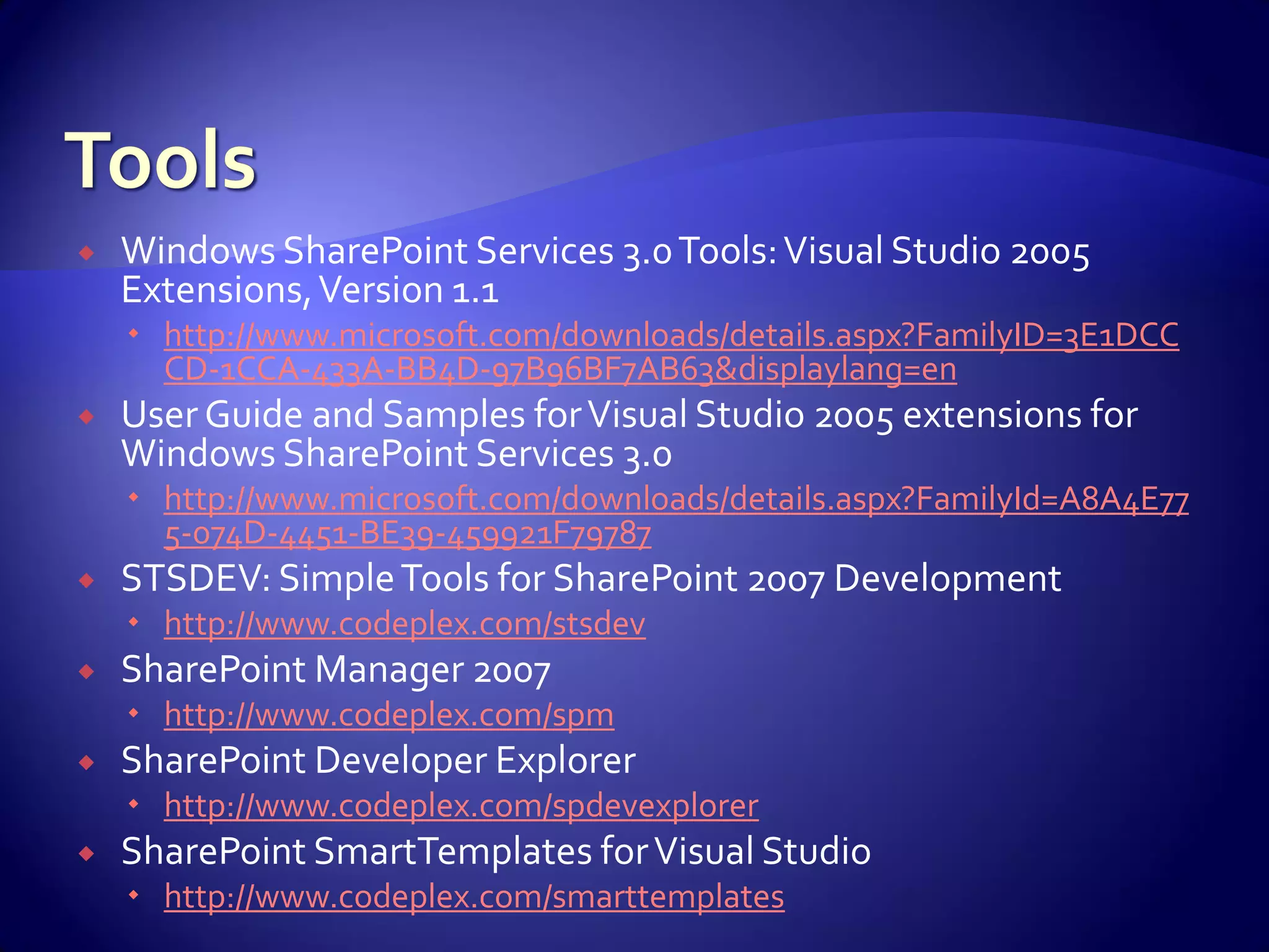 WSS And Share Point For Developers