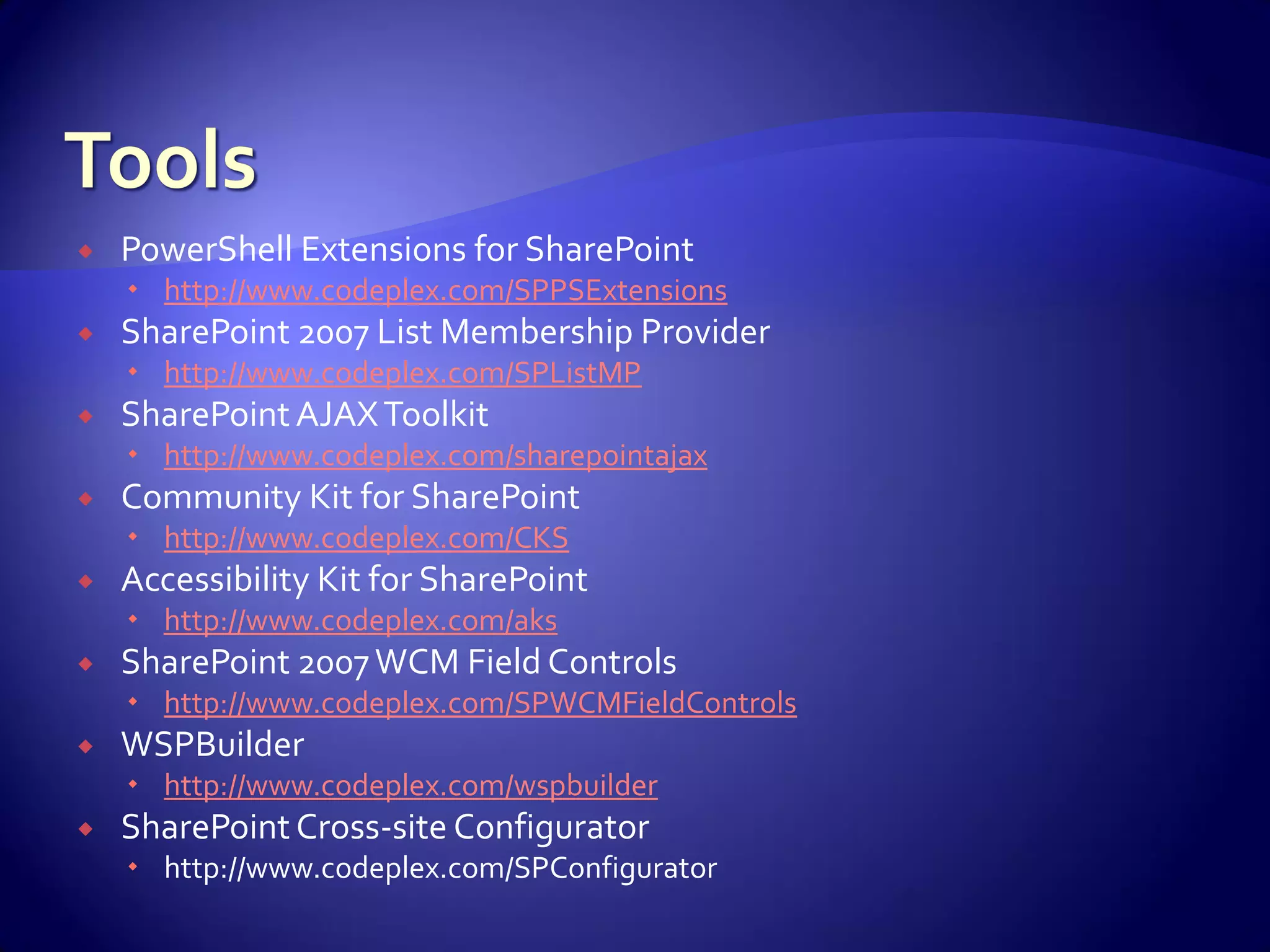 WSS And Share Point For Developers