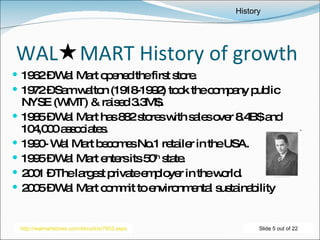 Walmart Introduction Wal Mart & Stockholder Analysis 1 | PPT