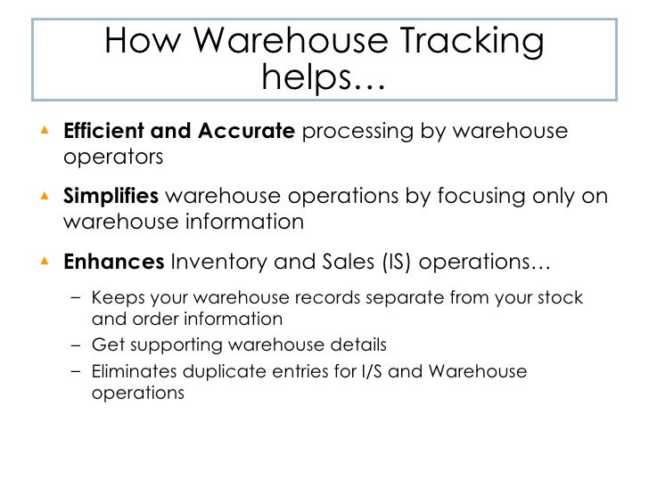 Warehouse Tracking