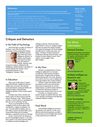 Multiple Intelligences Newsletter