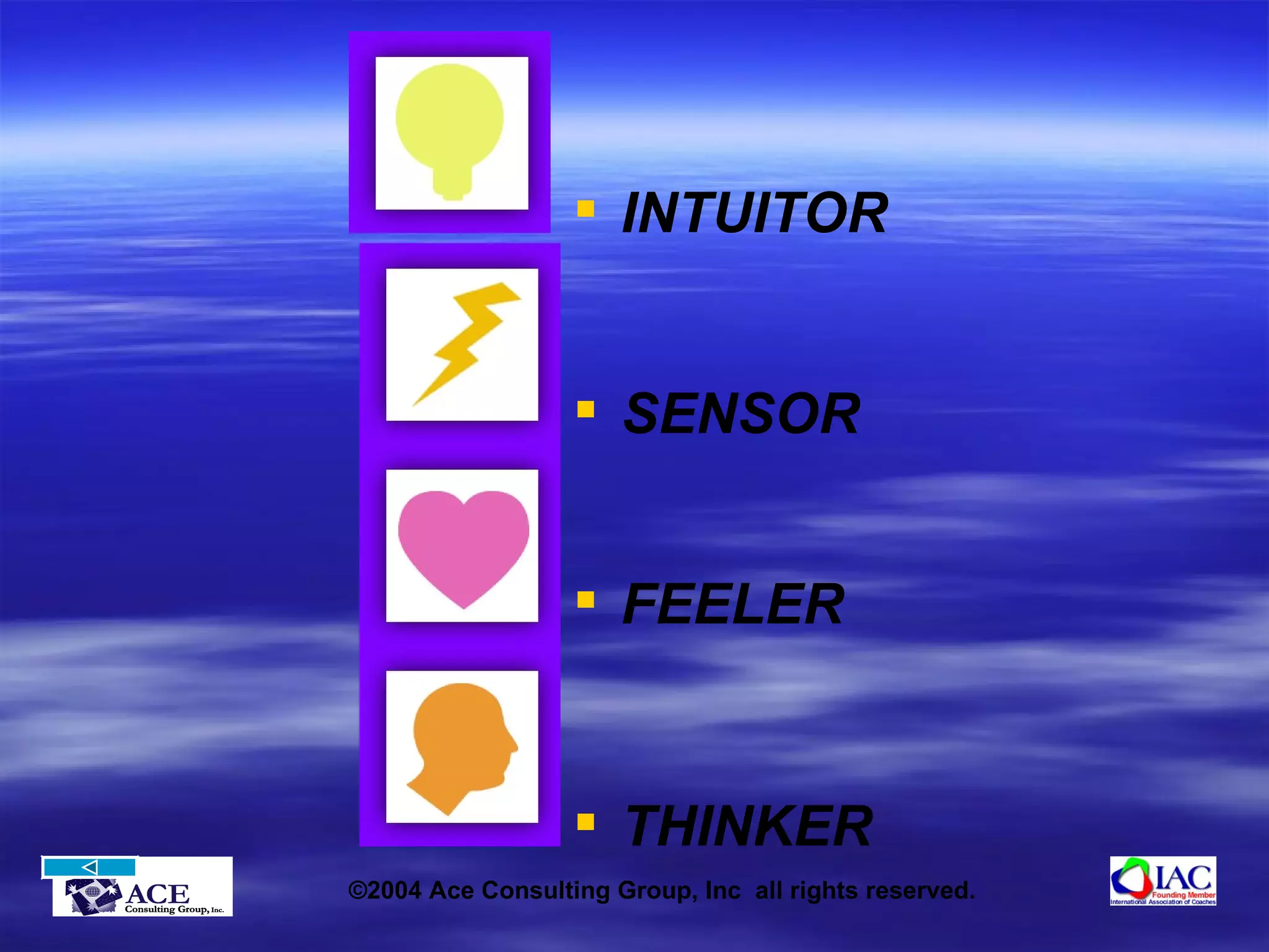 SENSOR FEELER THINKER INTUITOR 