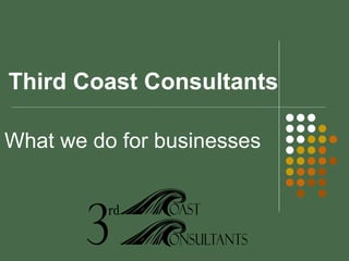 Third Coast Consultants What we do for businesses 