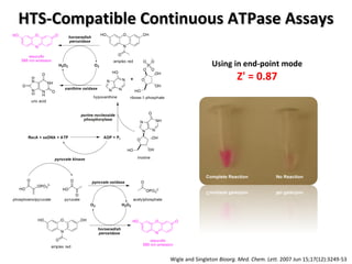 HTS-Compatible Continuous ATPase Assays Wigle and Singleton  Bioorg. Med. Chem. Lett . 2007 Jun 15;17(12):3249-53  Using in end-point mode Z' = 0.87 