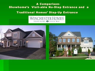 A Comparison-  Showhome’s  Visit-able No-Step Entrance and  a Traditional Homes’ Step-Up Entrance   