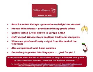 Wine Caviar Highlights For Wine Tasting