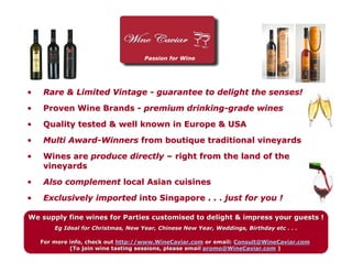 Wine Caviar Highlights For Wine Tasting