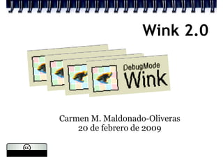 Wink 2.0




Carmen M. Maldonado-Oliveras
    20 de febrero de 2009
 