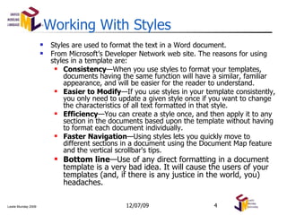 Working With Styles And Properties | PPT