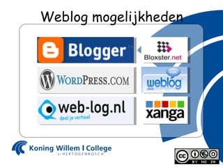 Weblog mogelijkheden 