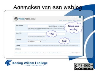 Aanmaken van een weblog 