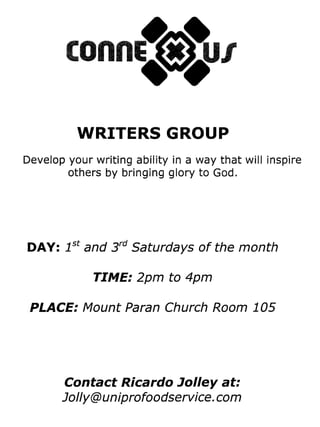 Writer's Connection Writer's Group Flyer