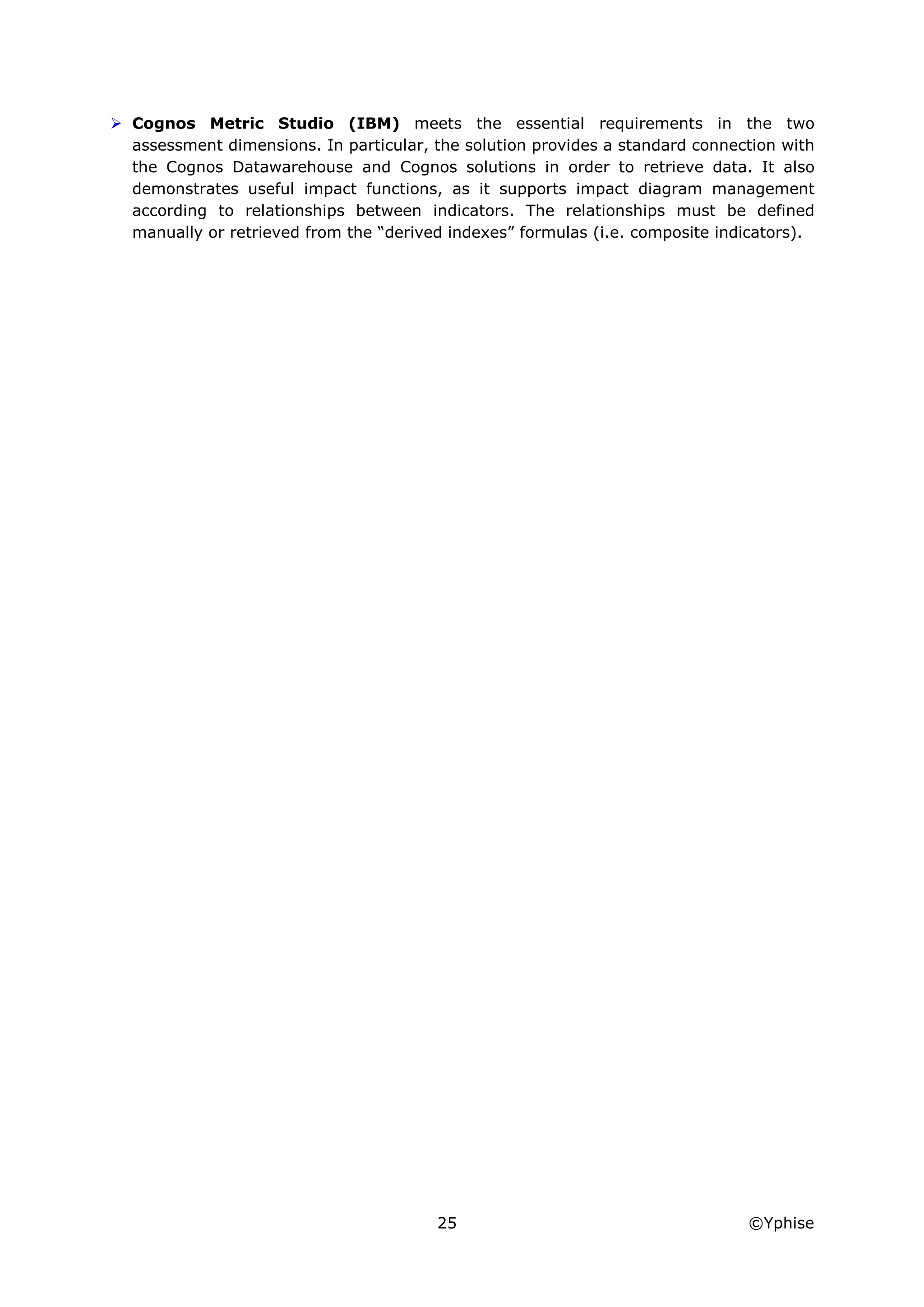 Yphise Software Product Assessment, Strategy Management, December 2008