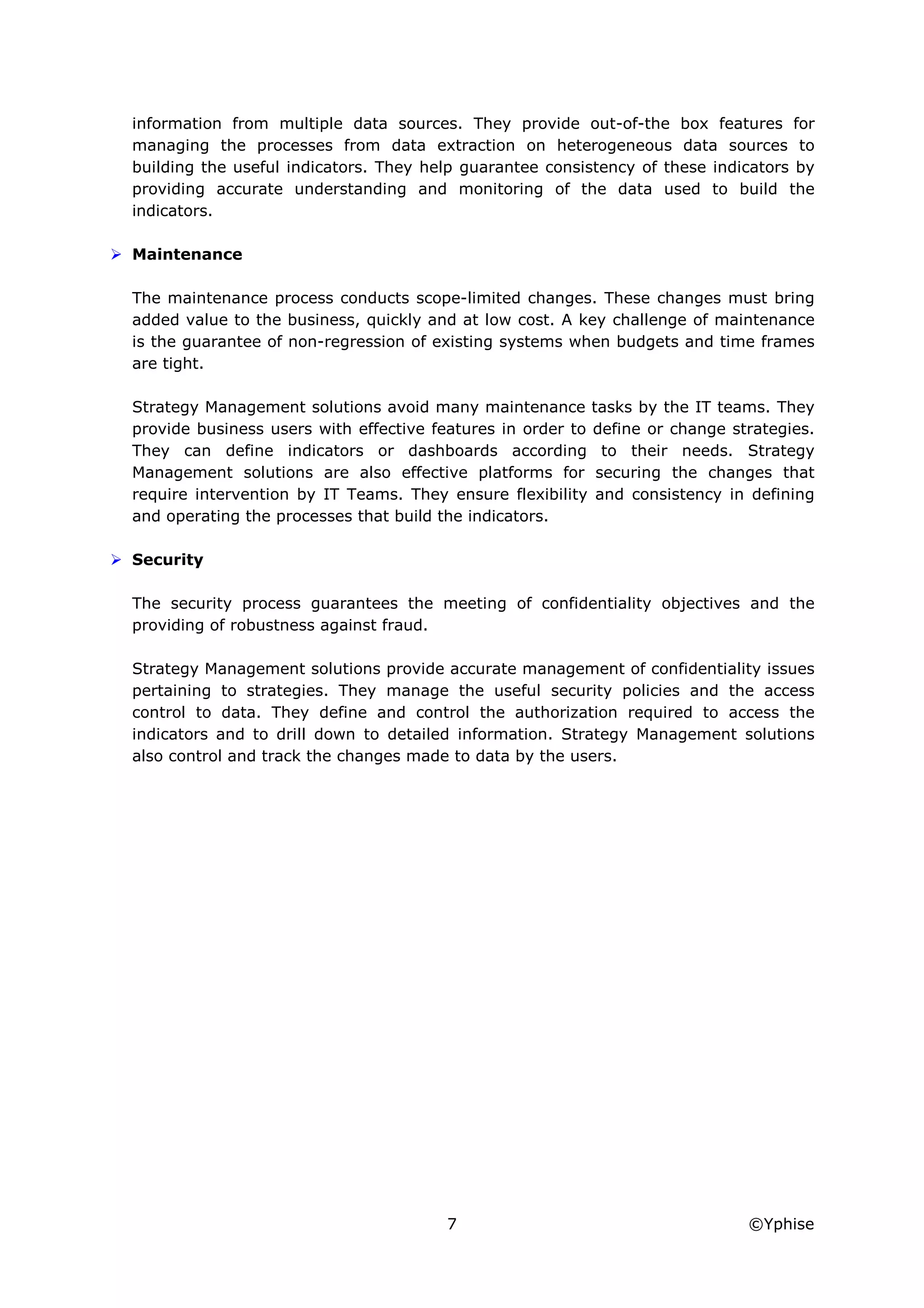 Yphise Software Product Assessment, Strategy Management, December 2008