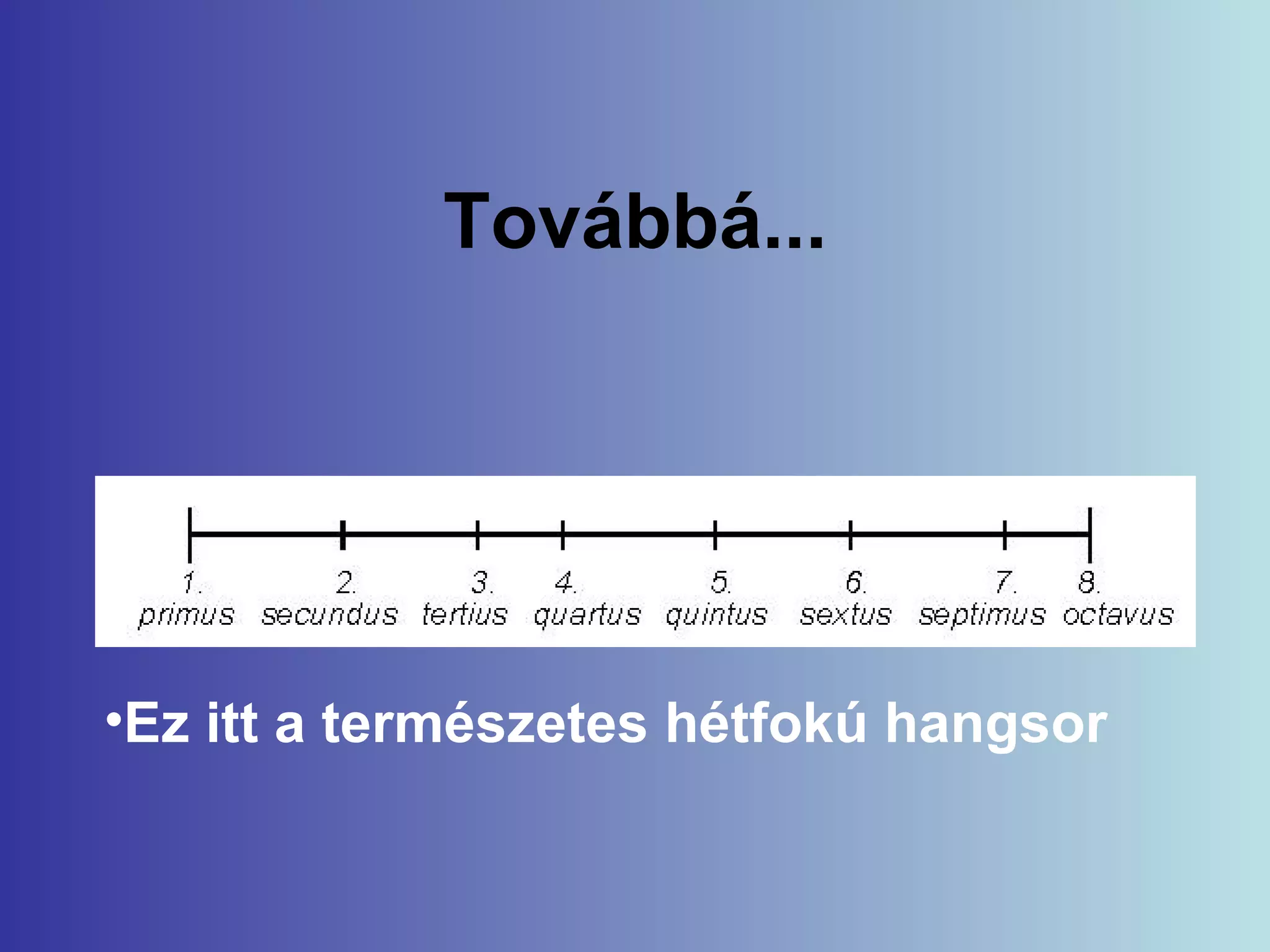 Továbbá... Ez itt a természetes hétfokú hangsor 