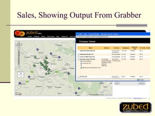 Sales, Showing Output From Grabber 