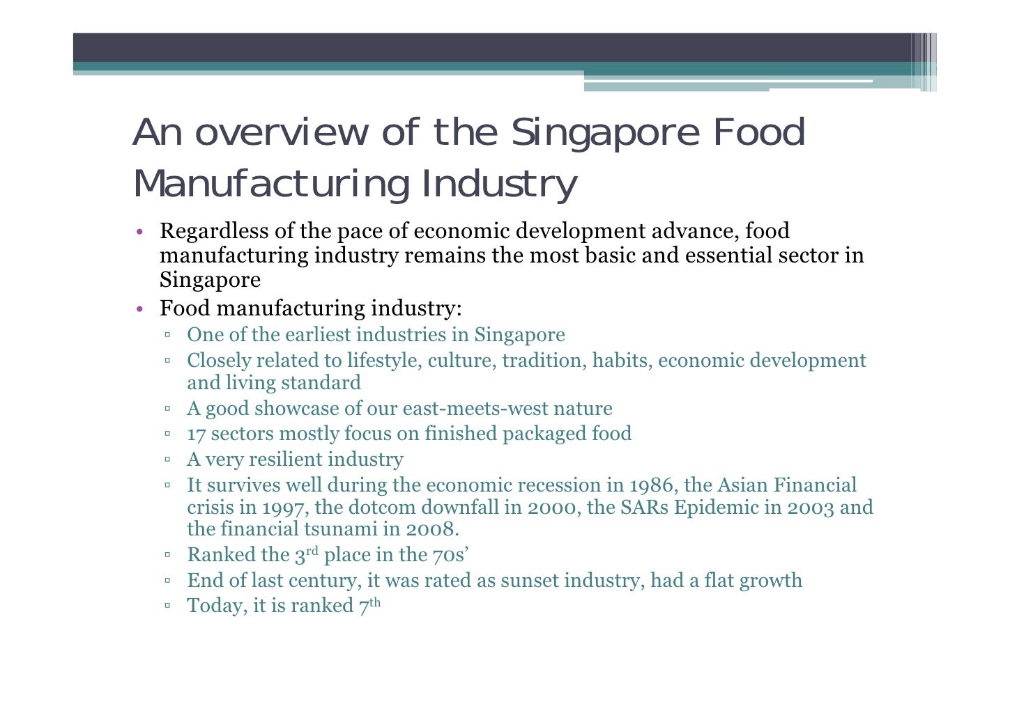 AEC 2015 Singapore Food Manufacturing Industry