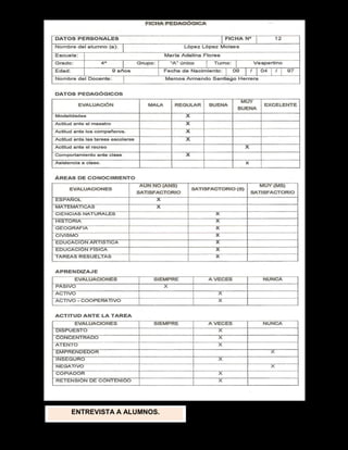 ENTREVISTA A ALUMNOS.
 