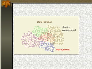 Service
Management
Management
Care Provision
 
