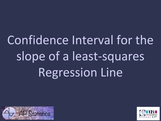 Confidence Interval for the
slope of a least-squares
Regression Line
 