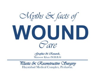 WOUND
Myths & facts of
Care
Graphics & Research:;
Mansoor Khan (M.B.B.S)
Plastic & Reconstructive Surgery
Hayatabad Medical Complex, Peshawar.
 