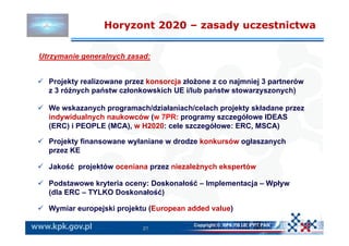 A. galik program horizon 2020 Slide 21
