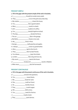 A. present simple and present continuous | PDF