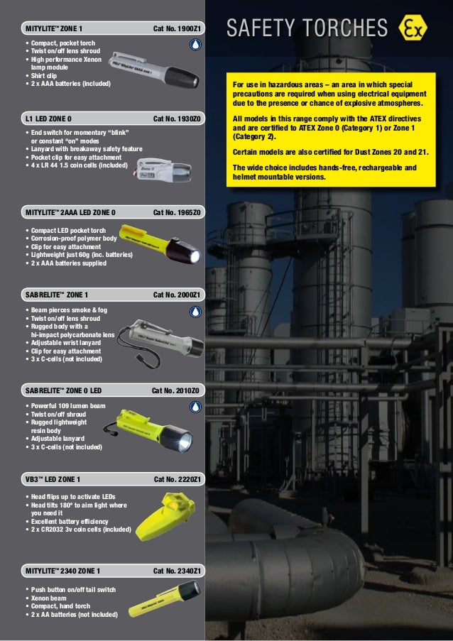 Peli Torches Hazardous Area Zone 1 Zone 2 ATEX Torches