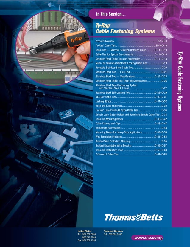Thomas & Betts TyRap Cable Ties PDF
