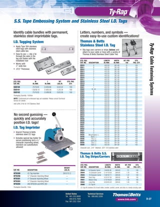 Thomas & Betts - Ty-Rap Cable Ties | PDF