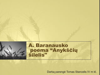 A. Baranausko
poema “Anykščių
šilelis"
Darbą parengė Tomas Stancelis IV m kl.

 