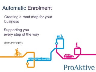 Automatic Enrolment
Creating a road map for your
business
Supporting you
every step of the way
John Carter DipPFS

 