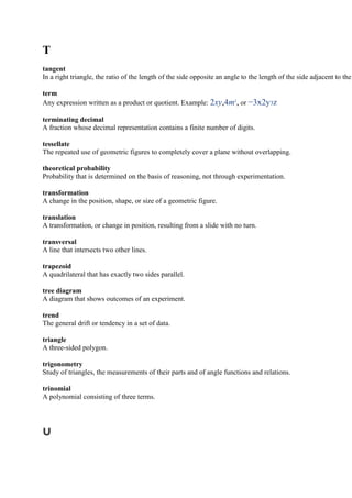 Math Glossary | DOCX
