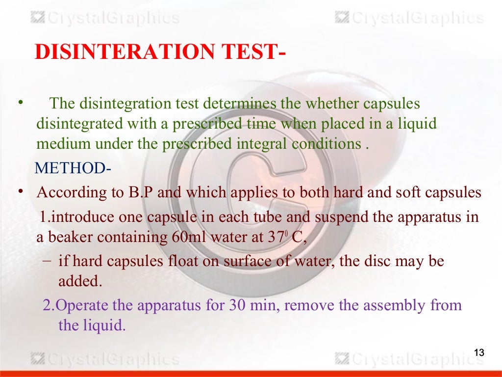 QUALITY CONTROL OF CAPSULES