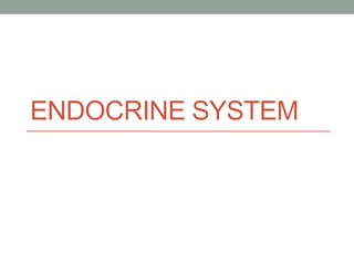 ENDOCRINE SYSTEM 
 