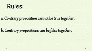 Contradictory Premis Logical Opposition (Social Philosophy and Logic) | PPTX