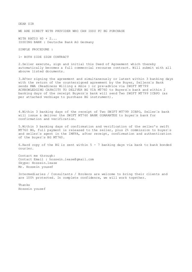 Financial Instrument Bg Sblc Mtn Dlc For Lease